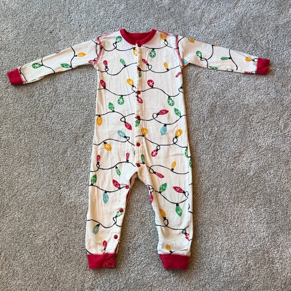 Little Blue House by Hatley- Union Suit, Holiday Lights Glow in The Dark 18-24M